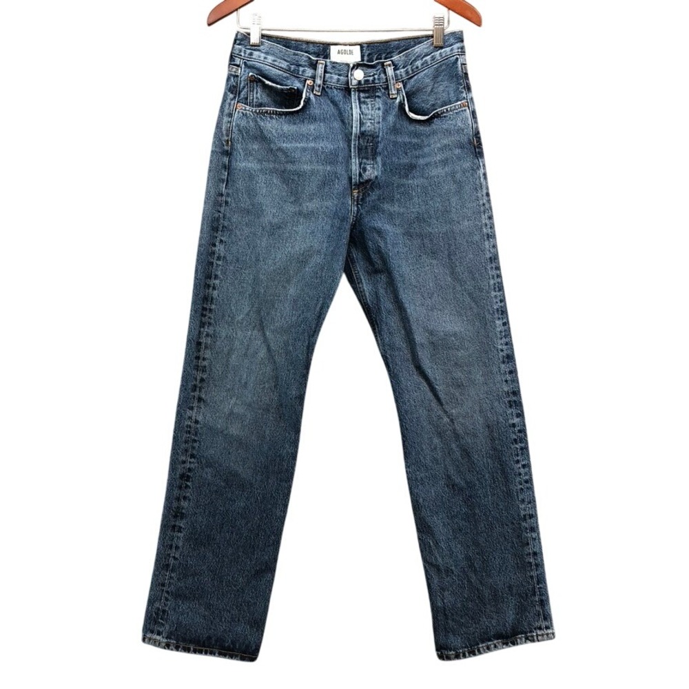 AGOLDE Fran Jeans Womens 26 2 Blue Straight Leg High Rise Button Fly Organic‎